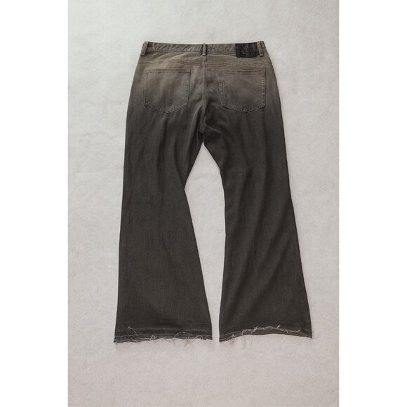 Rebel Vengeance Destroy Jeans Mens 46 Black Distressed Reconstructed Denim Patch - Picture 2 of 7